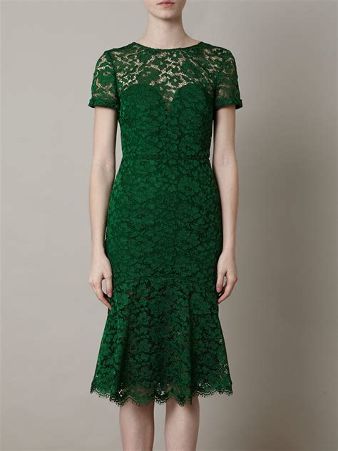 burberry lace emerald green dress
